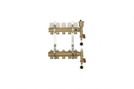 Коллекторная группа 1"x3/4 EK 7 выходов с клапаном выпуска воздуха и сливом Imperial