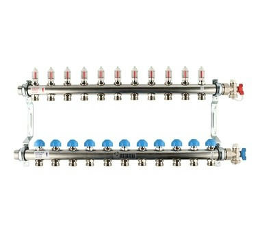 Коллектор распределительный HKV-D на 11 контуров, нержавеющая сталь REHAU