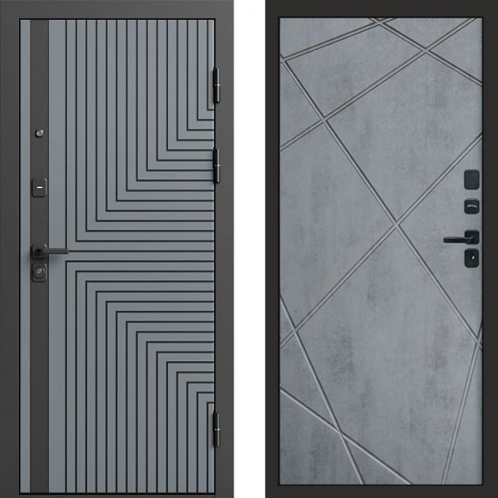 Входная дверь Termo-door Квантум Грей - Лучи Бетон темный