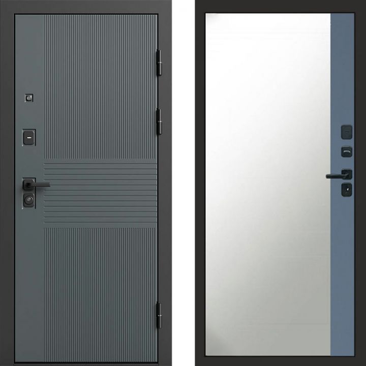 Входная дверь Termo-door Селект Графит - Широкое Зеркало Фацет Грей софт