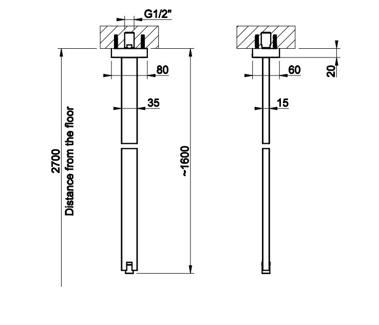 Излив потолочный Gessi Rettangolo 20099 ФОТО