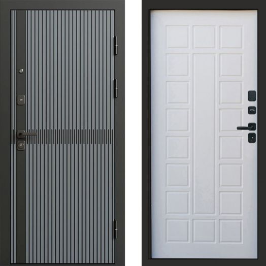 Входная дверь Termo-door Граунд Грей - Престиж Белое дерево