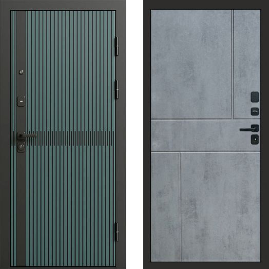 Входная дверь Termo-door Граунд velutto verde - Горизонт Бетон темный