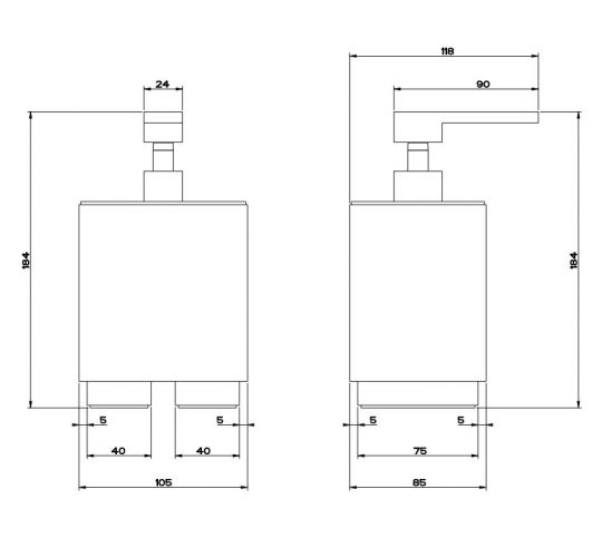 Gessi Rettangolo Диспенсер для жидкого мыла 20837031 хром схема 2