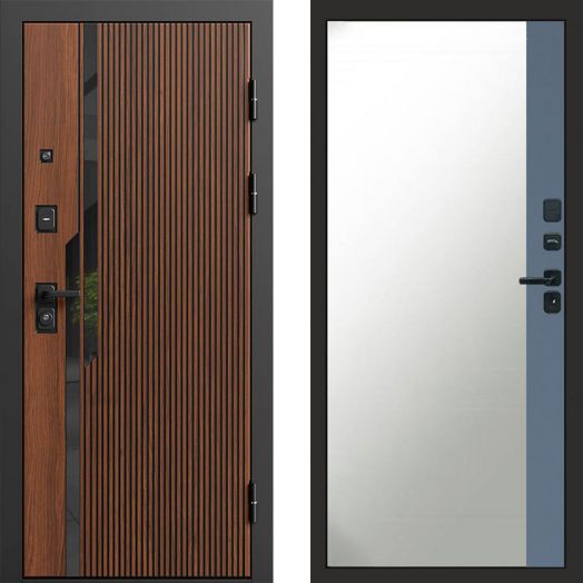 Входная дверь Termo-door Флекс Дуб - Широкое Зеркало Фацет Грей софт