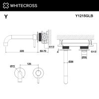 Смеситель для раковины скрытого монтажа WHITECROSS Y Y1215GLB  полированное золото схема 3