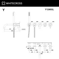 Смеситель для ванны скрытого монтажа WHITECROSS Y Y1240GL золото схема 3