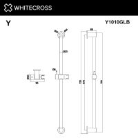 Штанга для душа WHITECROSS Y1010GL (золото) схема 3