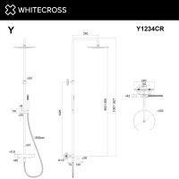 Термостатическая душевая система с изливом наружного монтажа WHITECROSS Y Y1234CR хром схема 3