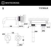 Смеситель для раковины скрытого монтажа WHITECROSS Y Y1216GLB золото схема 3