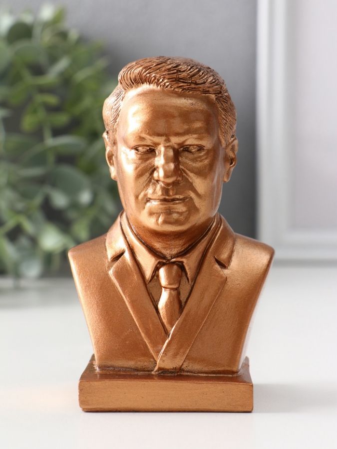 Бюст «Ельцин», фигурка гипс, 11?7?5 см, бронза