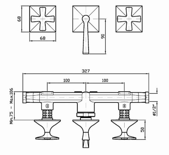 Смеситель Zucchetti Bellagio для ванны и душа ZB1695 схема 2