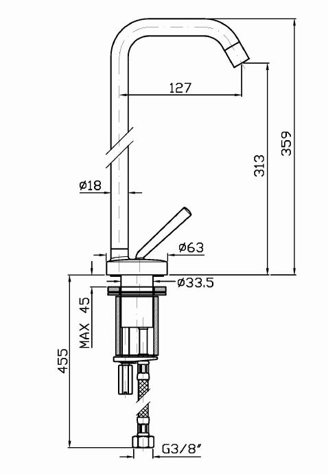 Смеситель Zucchetti Isystick для раковины ZP1196