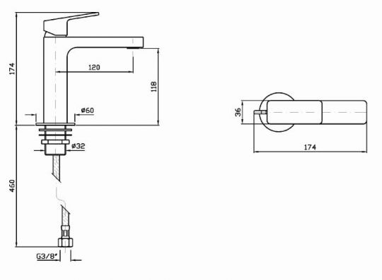 Смеситель Zucchetti Jingle для раковины ZIN693 схема 2
