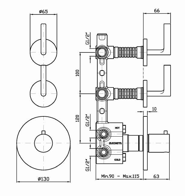 Смеситель Zucchetti Simply Beautiful для душа ZSB5660