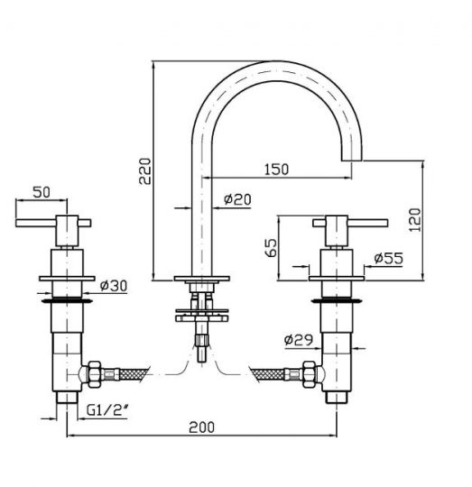 Смеситель для раковины Zucchetti Helm ZHL515.X схема 2