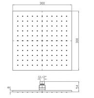 Тропический душ Zucchetti Aguablu 30 см Z94269 схема 2