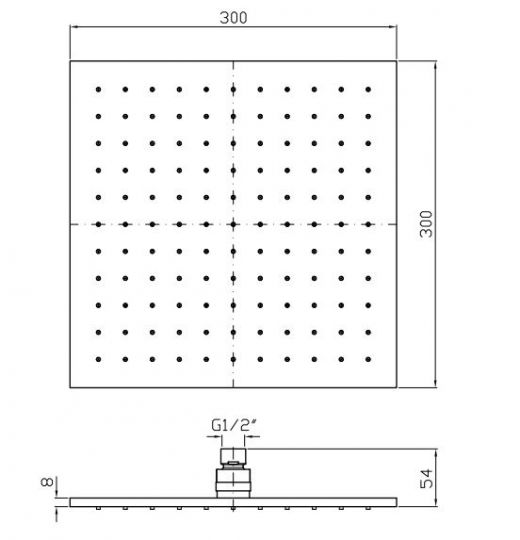 Тропический душ Zucchetti Aguablu 30 см Z94269 схема 2