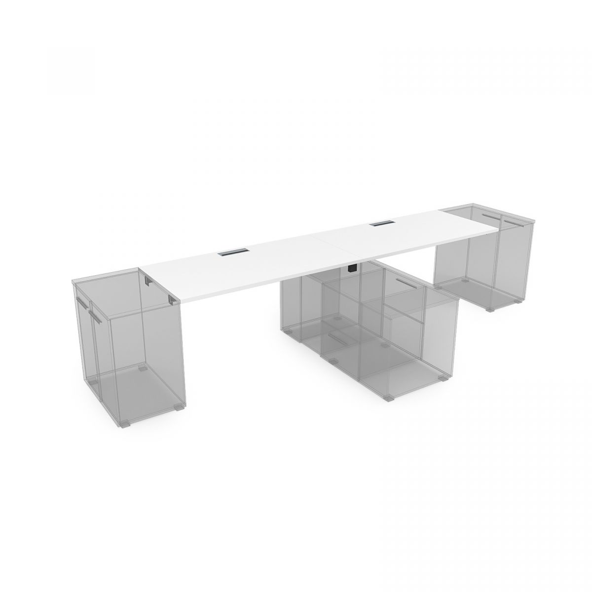 СЛДТ Стол системы БЕНЧ линейный на 2 места, крепление к тумбам