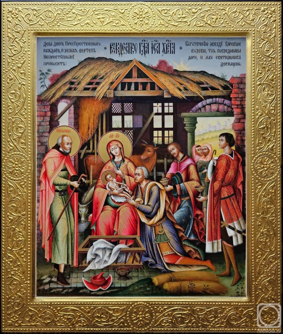 Икона Рождество Христово (рукописная вариант 6)