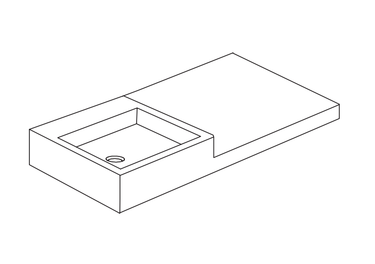 Изображение Раковина прямоугольная Nic Design Semplice 001 382 105х48 без отверстий под смеситель