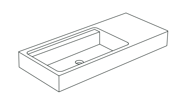 Раковина прямоугольная Nic Design Elen 001 734 120х50 см