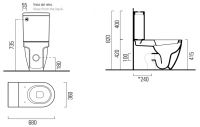 Напольный унитаз GSI Pura 8817 68х36 схема 2