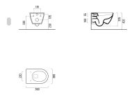 Подвесной унитаз GSI PURA 881515 Swirlflush, для крепежа FISR2, Ghiaccio Matte схема 6