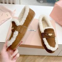 Лоферы MIU MIU Premium с мехом