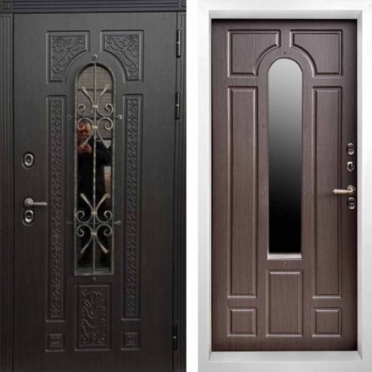 Входная дверь с терморазрывом и стеклопакетом Termo-door Лацио Белая Винорит Венге - Венге