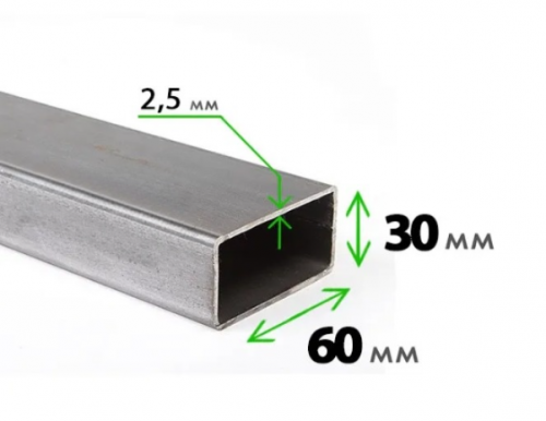 Труба профильная 60x30x2,5 мм