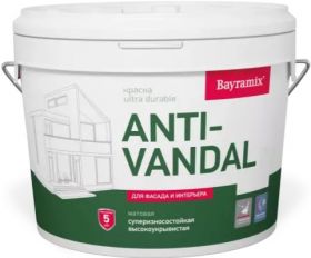 Краска Антивандальная Bayramix Ultra Durable AntiVandal 2.7л Силиконовая для Поверхностей с Высокой Эксплуатационной Нагрузкой.