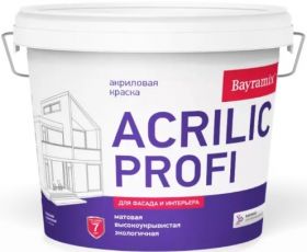 Краска Фасадная Bayramix Acrilic Profi 0.9л Матовая для Поверхностей с Нормальной Эксплуатационной Нагрузкой.