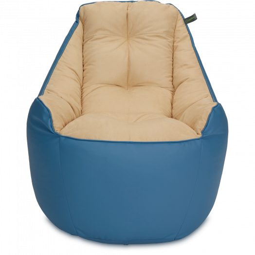 Кресло мешок Босс  Синий и бежевый