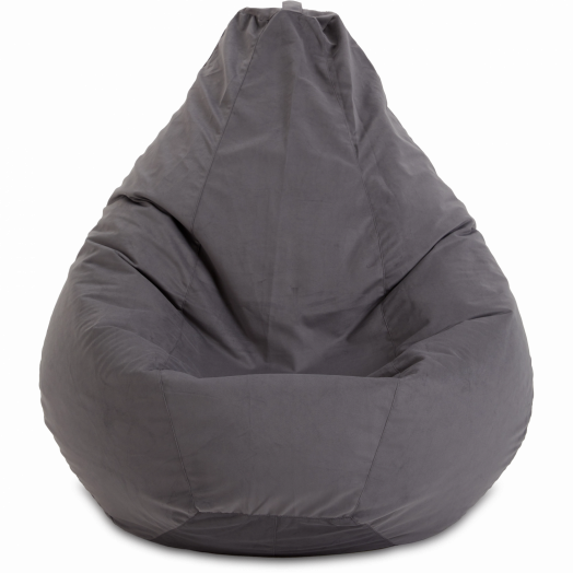 Кресло-мешок Груша  Велюр Серый