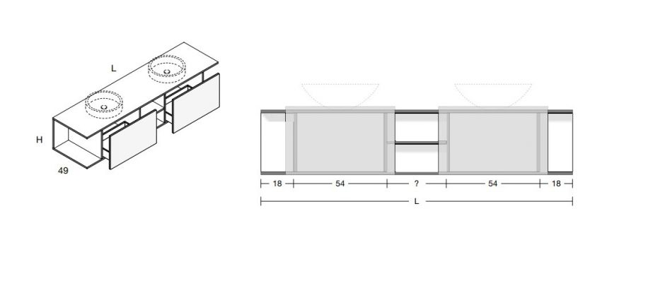Тумба для ванной Antonio Lupi Nemesis 25NE1802 25NE1802 ФОТО