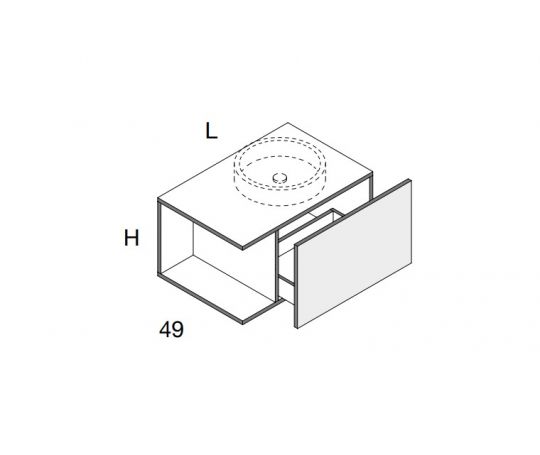 Тумба для ванной комнаты Antonio Lupi Nemesis 25NE72 25NE72 схема 4