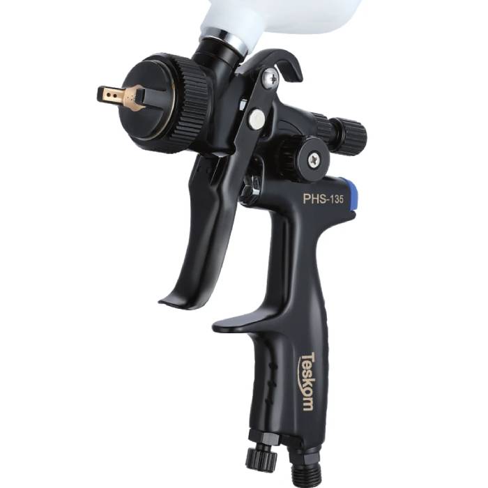 Teskom BLACK LINE PHS-135 Краскопульт окрасочный, сопло (дюза) 1,3мм. и 1,8мм., верхний бачок 600мл.