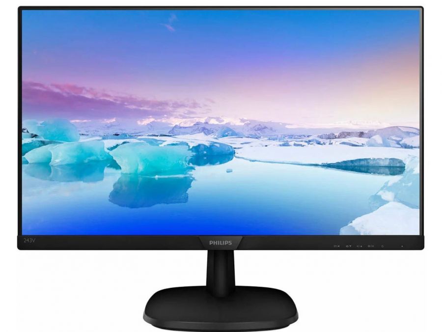 Монитор 23,8"/Philips/243V7QSB/Черный/IPS/1920*1080/76 Гц/VGA/DVI