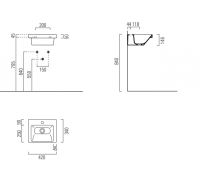 Раковина подвесная/встраиваемая GSI NORM 8685111 42х34 схема 4