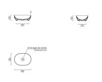 Раковина накладная овальная GSI PURA 50х35 886017 цвет Cenere Matte схема 2