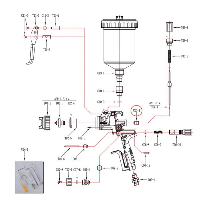 Teskom PRD Уплотнительная гайка иглы N03-1