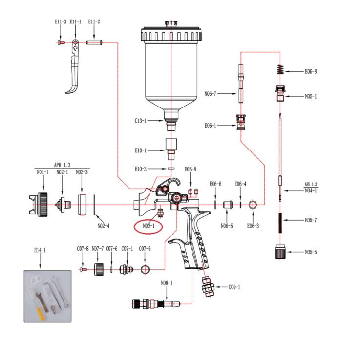 Teskom NFC Уплотнительная гайка иглы N03-1