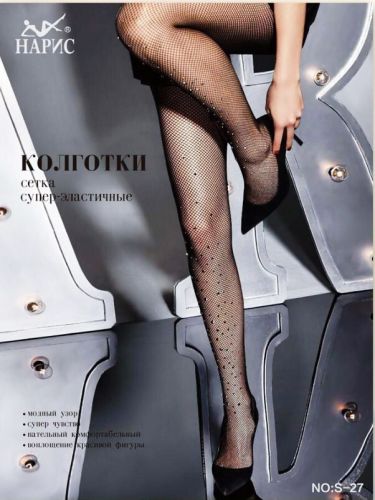 Колготки женские Naris S-27(сетка стразы черные)