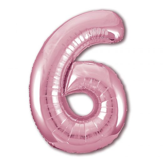 Цифра "6" фольгированная (40/102) Фламинго