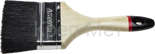 STAYER UNIVERSAL-EURO, 100 мм, 4″, чёрная натуральная щетина, деревянная ручка, все виды ЛКМ, плоская кисть (01022-100)