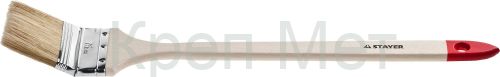 STAYER UNIVERSAL, 75 мм, 3″, светлая натуральная щетина, деревянная ручка, все виды ЛКМ, радиаторная кисть , радиаторная кисть (0112-75)