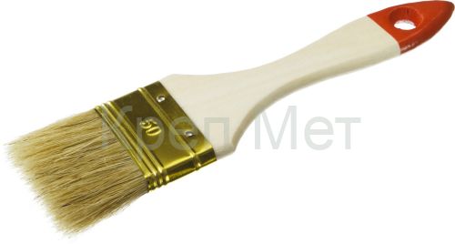 ЗУБР УНИВЕРСАЛ, 50 мм, 2″, светлая натуральная щетина, деревянная ручка, плоская кисть (01099-050)