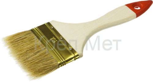 ЗУБР 75 мм, 3″, светлая натуральная щетина, деревянная ручка, плоская кисть (01099-075)