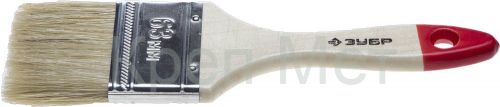 ЗУБР УНИВЕРСАЛ, 63 мм, 2.5″, светлая натуральная щетина, деревянная ручка, все виды ЛКМ, плоская кисть (4-01001-063)
